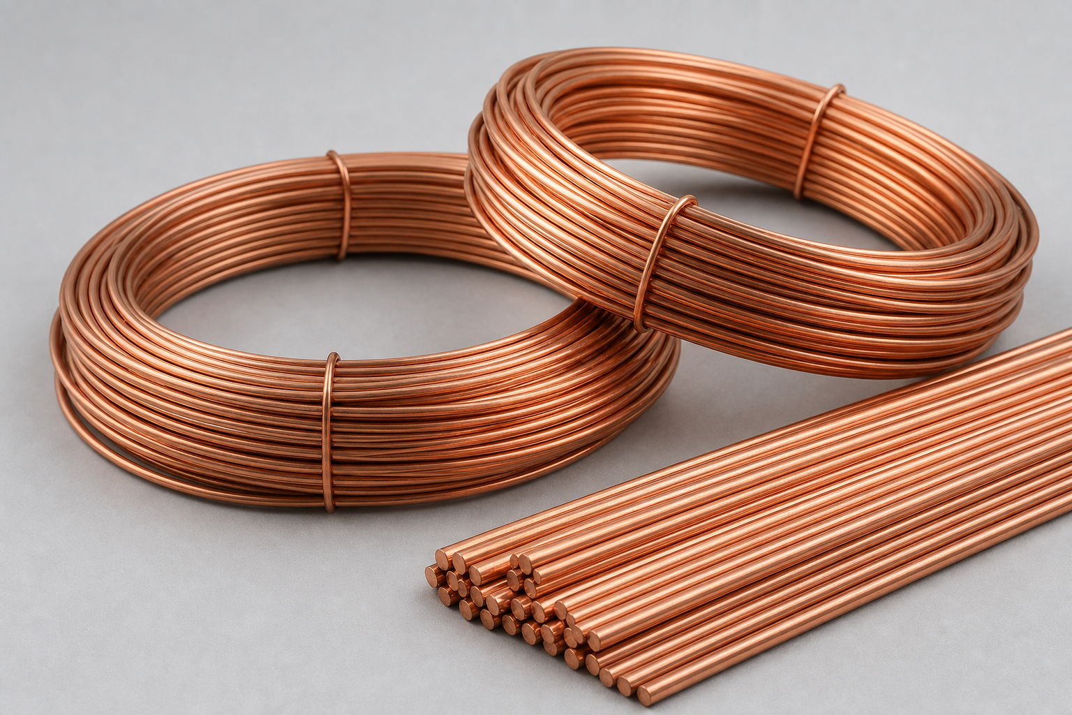 Copper-phosphorus brazing filler metal wire and rod coils